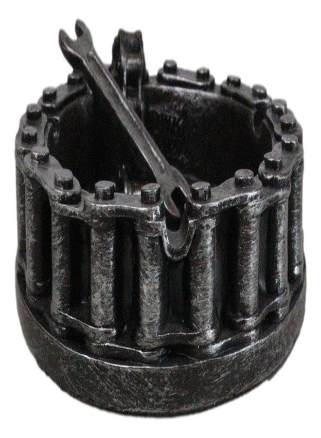 إيبروس جيفت هدية إيبروس: سلسلة حزام دائرية للدراجات النارية مع مفتاح ربط ومنفضة سجائر، تمثال من الراتنج، مناسب لغرفة التدخين، أو كهف الرجل، أو البار الداخلي والخارجي. قطعة ديكور مميزة - Image 4